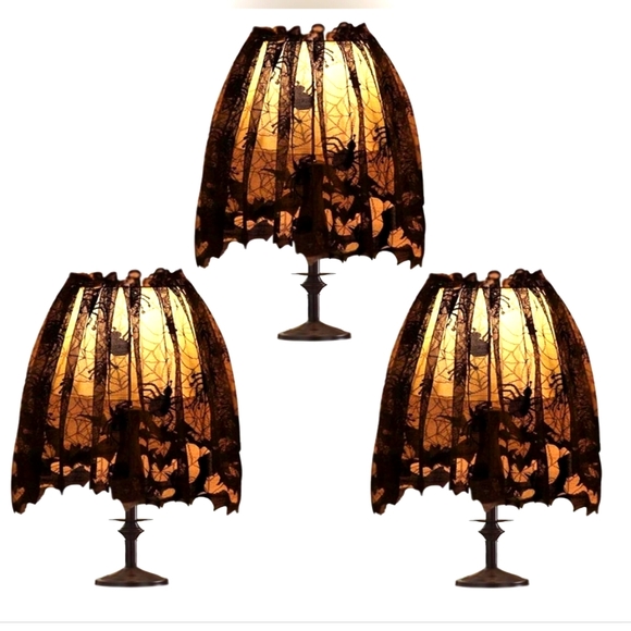 Halloween 3-pack Lamp Shade Cover Decoration - Black Lace - 20 x 60 in - Picture 1 of 7